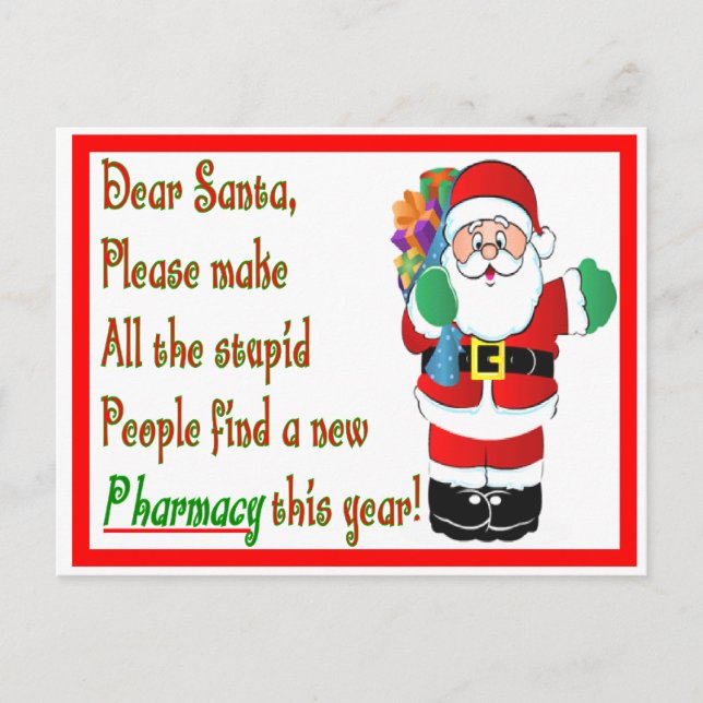 Cartões e presentes de Natal de Farmacêuticos (Frente)