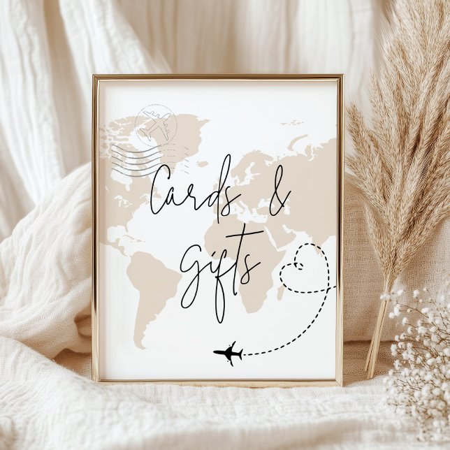 Cartões e presentes mapeiam o poster do avião (Criador carregado)