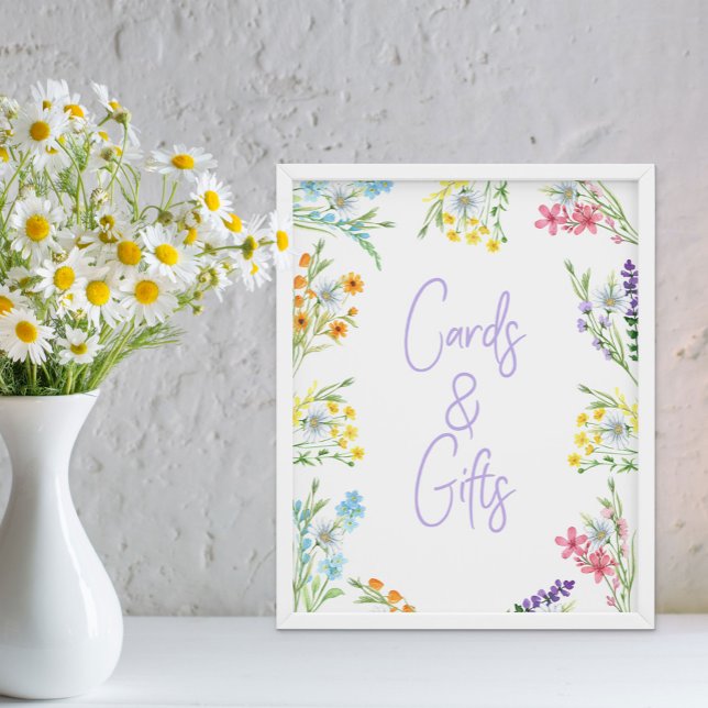 Cartões e Presentes Wildflower Meadow Poster (Floral Cards & GIfts Table sign from my Wildflower Meadow Collection - order printed or digital file)