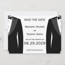 Cartões Elegantes de Salva Data de Casamento Gay B
