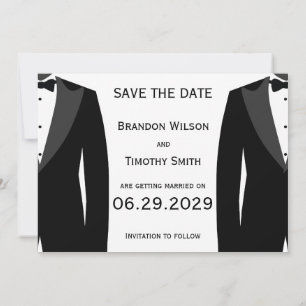 Cartões Elegantes de Salva Data de Casamento Gay B