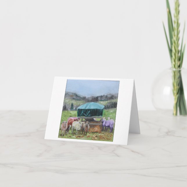 Cartões em branco de ovelhas arco-íris (Frente)