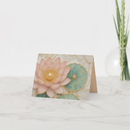 Cartões em Branco Rosa Floral & Verde