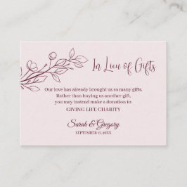 Cartões "Em vez de presentes" Floral Boho Minimali