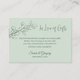 Cartões "Em vez de presentes" Floral Boho Minimali