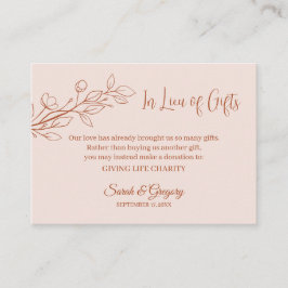 Cartões "Em vez de presentes" Floral Boho Minimali