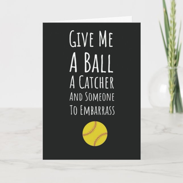 Cartões engraçados de jogador de softball lançador (Frente)