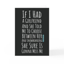 Cartões Engraçados de Snowboard Praticante de Snow