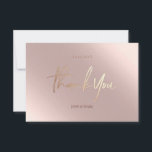 Cartões Faux Foil Rosegold Cartão-postal<br><div class="desc">Obrigado Cartão de Casamentos Personalizados sem fotos. Nado - Obrigado Cartões,  Elegante Moderno Caligrafia Script de Texto Postcards em folha metálica rosa-falso rosegold.</div>
