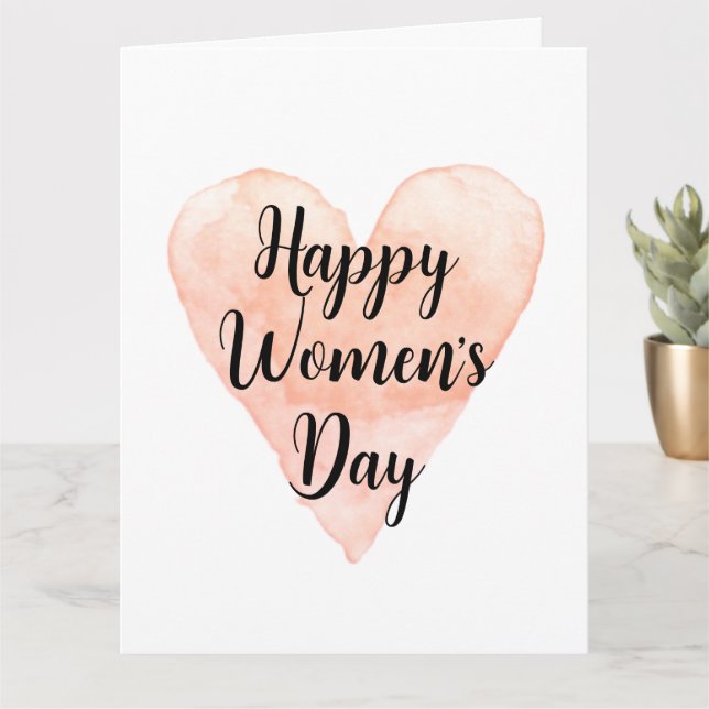 Cartões Feliz Dia Internacional da Mulher com cora (Planta pequena)