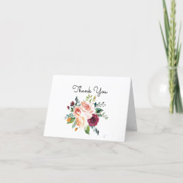 Cartões Florais Aquarela Vintage de Agradecimento