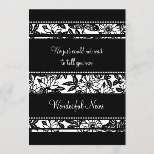 Cartões florais brancos pretos do anúncio do