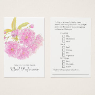 Cartões florais do rosa da preferência da refei