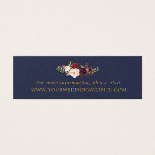 Cartões florais Dourados do Web site do casamento