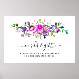 Cartões Florais e Poster de presentes com aquarela