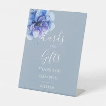 Cartões Florais Elegantes Azul Poeira E Presentes
