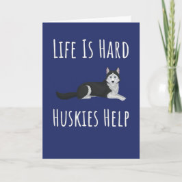 Cartões Fofo de Husky Siberiano Cachorro Olhos Azu