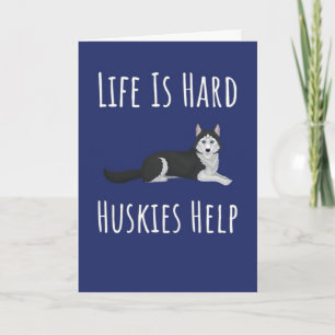 Cartões Fofo de Husky Siberiano Cachorro Olhos Azu