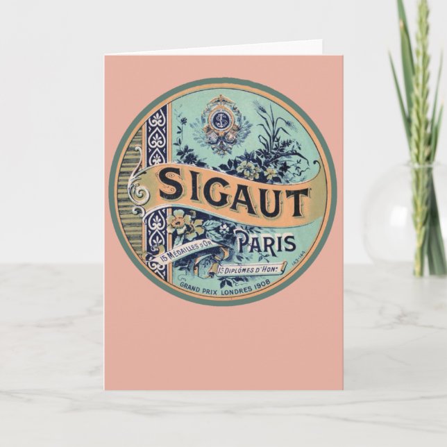 Cartões franceses e cartão do vintage bonito (Frente)