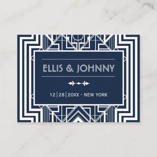 Cartões Geométricos de Local de Casamento do marin (Frente)