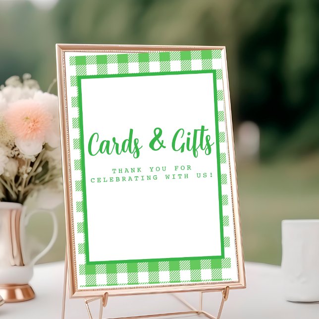 Cartões Gingham Verdes e Presentes (Green Gingham Cards and Gifts)