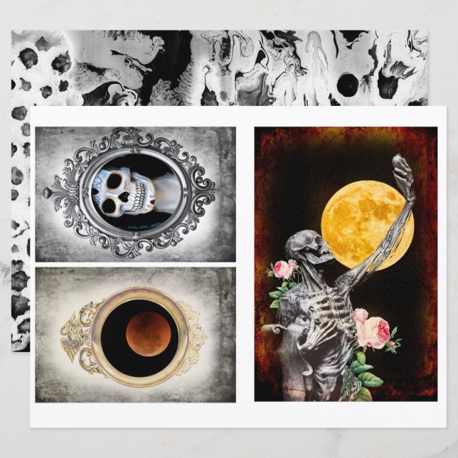 Cartões góticos para papel para álbuns (Frente/Verso)