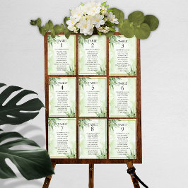 Cartões Gráficos De Mesa De Casamento Eucalyptus