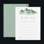 Cartões Green Mountain Country Bucket List<br><div class="desc">Estes cartões green mountain country bucket list são a atividade perfeita para uma recepção de casamento rústica ou chá de noiva. O design apresenta uma montanha verde pintada à mão com aquarela,  inspirando um tema campestre.

O sinal Bucket List é vendido separadamente.</div>