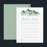 Cartões Green Mountain Country Bucket List<br><div class="desc">Estes cartões green mountain country bucket list são a atividade perfeita para uma recepção de casamento rústica ou chá de noiva. O design apresenta uma montanha verde pintada à mão com aquarela,  inspirando um tema campestre.

O sinal Bucket List é vendido separadamente.</div>