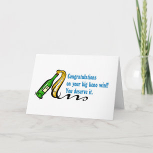 Cartões Keno: Parabéns na sua grande vitória do Ke