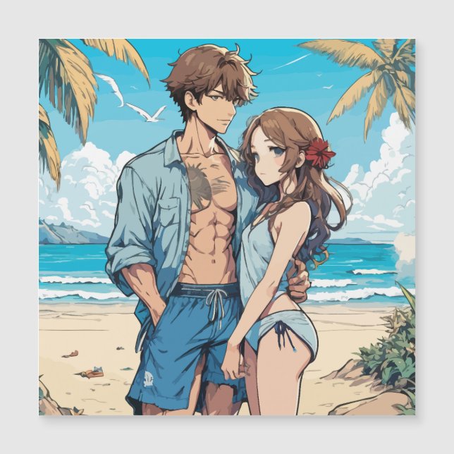 Cartões magnéticos de anime e menina (Frente)