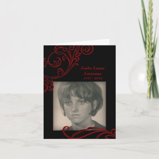 cartões memoriais: vermelho floresce (Frente)