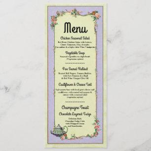 Cartões Menu Recepção de Casamento Wonderland Teap