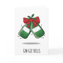 Cartões minimalistas do Xmas da gim & do tónico de