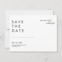 Cartões Mínimos de Salvar a Data do Casamento