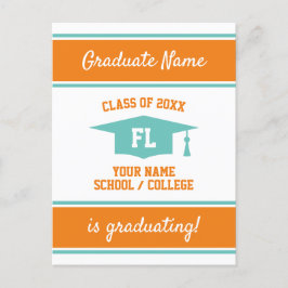 Cartões modernos de anúncio de formatura para seni