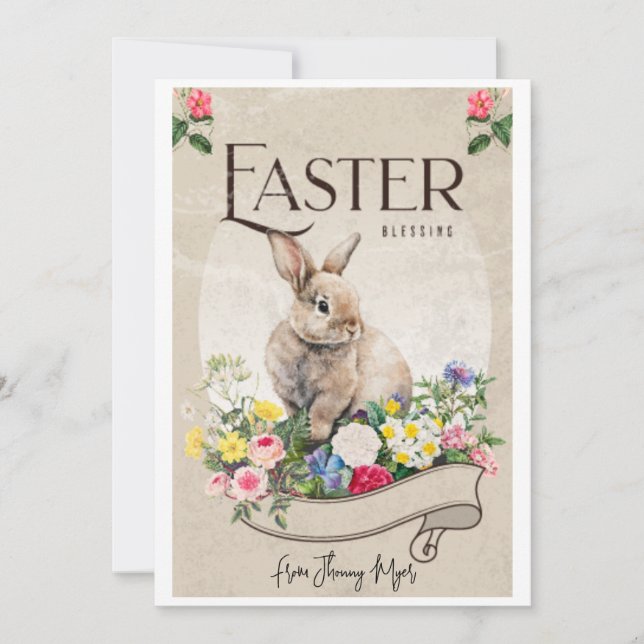 cartões modernos de bênção de páscoa (Frente)