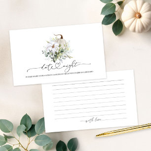 Cartões noturnos de Chá de panela verde da abóbora