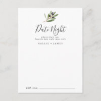 Cartões Noturnos de Data de Branqueamento Moderno