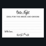 Cartões Noturnos de Data Negra<br><div class="desc">Estes cartões noturnos de querido serão o complemento perfeito para a sua recepção de casamento ou festa. Este design apresenta uma combinação de fontes pretas, com um cartaz como sotaque, pedindo aos seus convidados que deixem uma nota com suas melhores ideias de encontro. O cartão tem espaço disponível para os...</div>