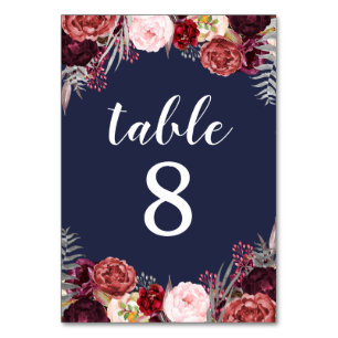 Cartões Números De Mesa De Casamento De Peônias De