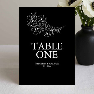 Cartões Números de Tabela de Casamento de Anêmonas