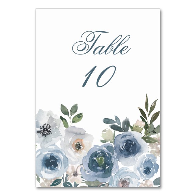 Cartões Números De Tabela De Casamento Elegante Az (Frente)