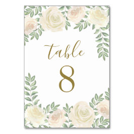 Cartões Números De Tabela De Casamento Floral Rosa