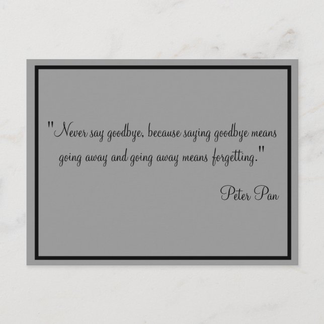 Cartões nunca digam adeus (Frente)