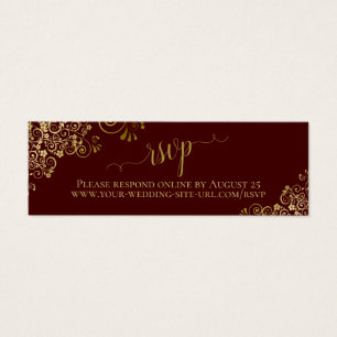 Cartões Online RSVP de Casamento Dourado Auburn Br