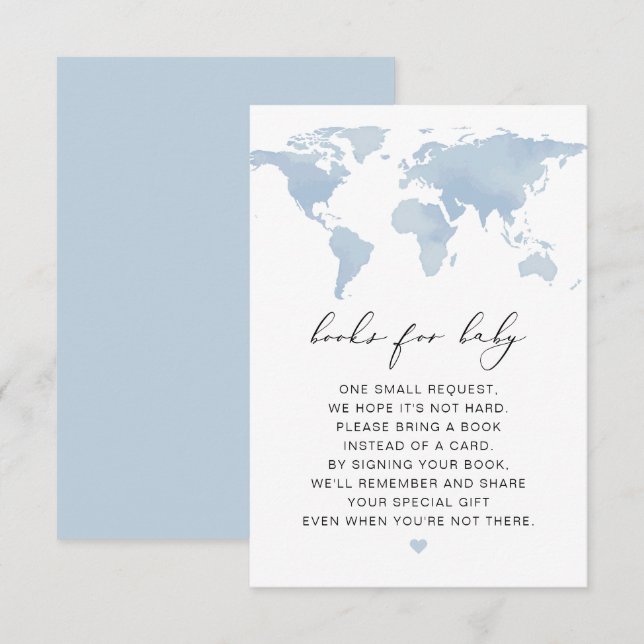 Cartões para bebês - Mapa mundial de livros para a (Frente/Verso)
