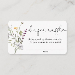 Cartões para fraldas de primavera de flores selvag