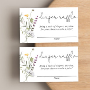 Cartões para fraldas de primavera de flores selvag