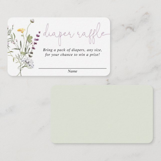 Cartões para fraldas de primavera de flores selvag (Frente/Verso)